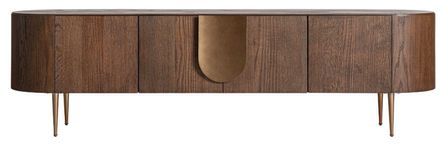 Meuble TV en chêne marron TINAK 200 cm – Élégance contemporaine