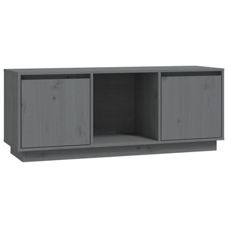 Meuble TV Gris 110,5x35x44 cm Bois de pin massif