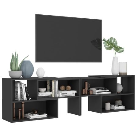 Meuble TV Gris 149x30x52 cm