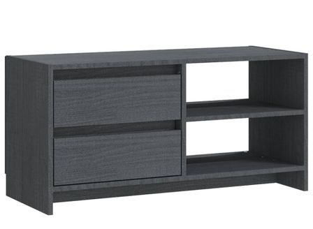 Meuble TV Gris 80x31x39 cm Bois de pin massif