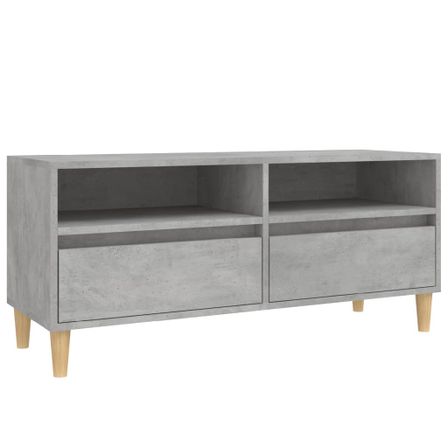 Meuble TV gris béton 100x34,5x44,5 cm bois d'ingénierie