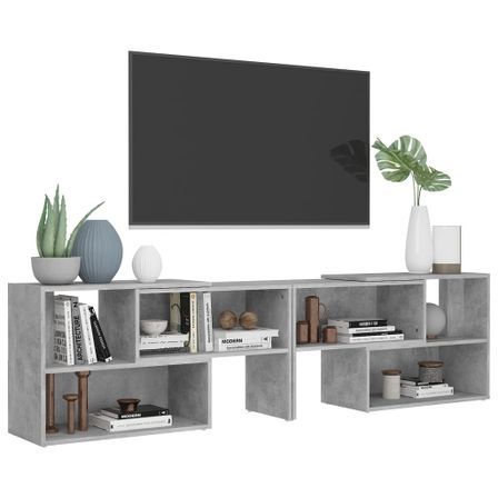 Meuble TV Gris béton 149x30x52 cm