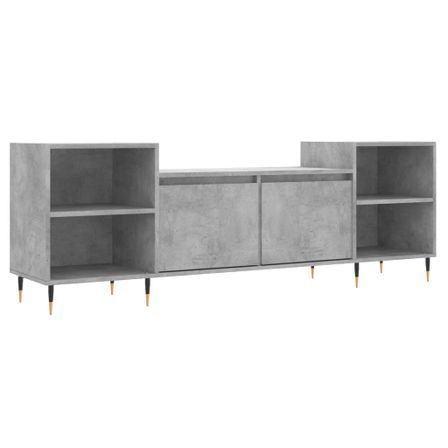 Meuble TV Gris béton 160x35x55 cm Bois d'ingénierie