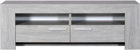 Meuble TV bois chêne cérusé gris Kathy 150 cm