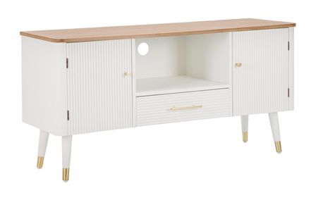 Meuble TV Matera bois blanc et brun design moderne