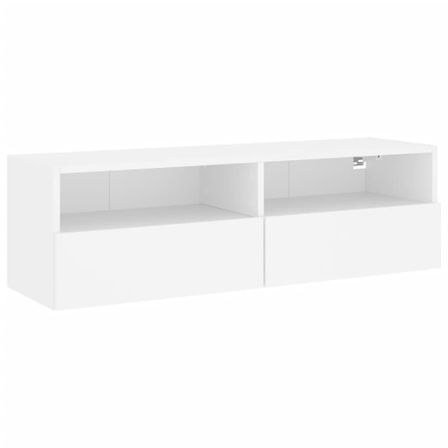 Meuble TV mural blanc 100x30x30 cm bois d'ingénierie
