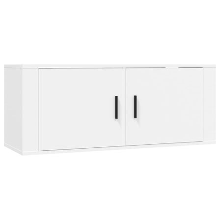 Meuble TV mural Blanc 100x34,5x40 cm
