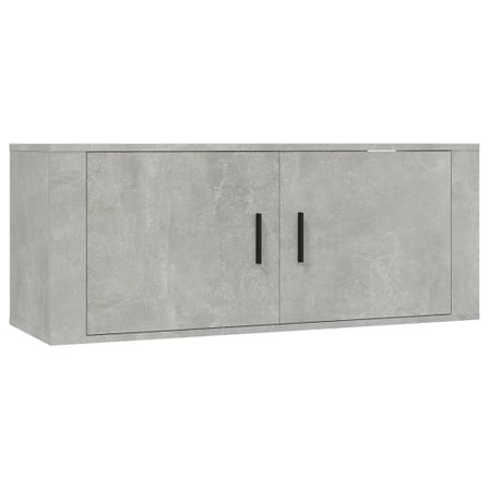 Meuble TV mural Gris béton 100x34,5x40 cm