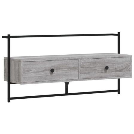 Meuble TV mural sonoma gris 100,5x30x51 cm bois d'ingénierie