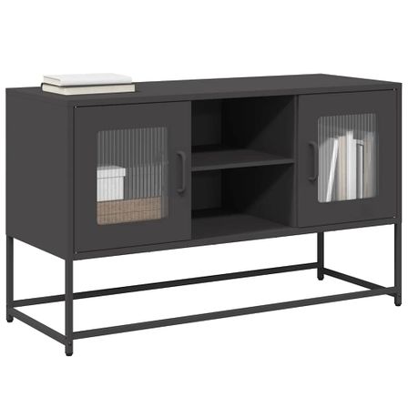 Meuble TV noir 100,5x39x60,5 cm acier