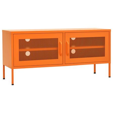 Meuble TV Orange 105x35x50 cm Acier 2
