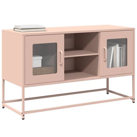 Meuble TV rose 100,5x39x60,5 cm acier