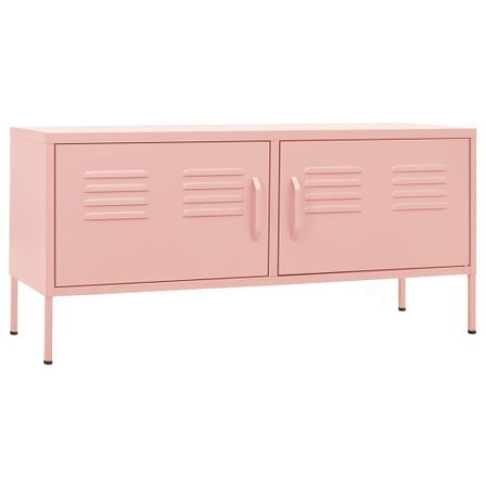 Meuble TV Rose 105x35x50 cm Acier 2