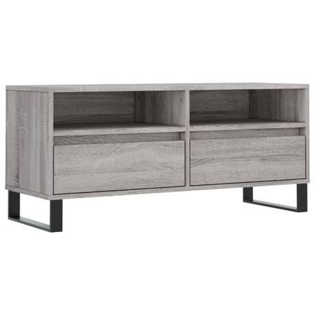 Meuble TV sonoma gris 100x34,5x44,5 cm bois d'ingénierie
