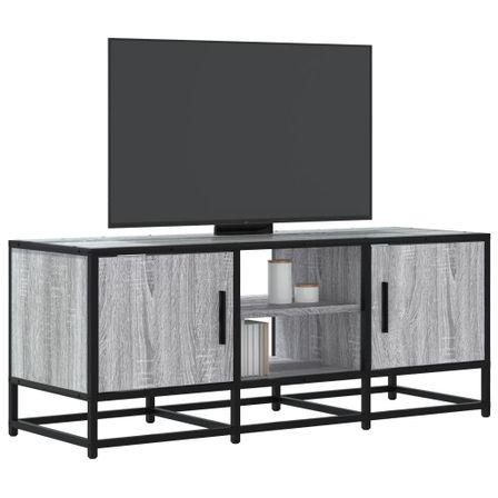 Meuble TV sonoma gris 100x35x41 cm bois d'ingénierie et métal