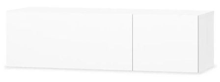 Meuble TV suspendu 2 compartiments laqué blanc Chickie L 120 x H 34 x P 40 cm