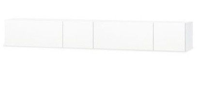 Meuble TV suspendu 4 compartiments bois laqué blanc Chickie L 240 x H 34 x P 40 cm