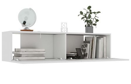 Meuble TV suspendu Blanc 120x30x30 cm