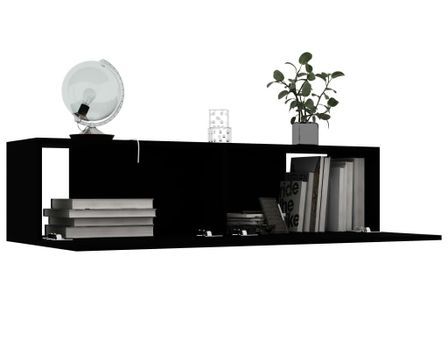 Meuble TV suspendu Noir 120x30x30 cm