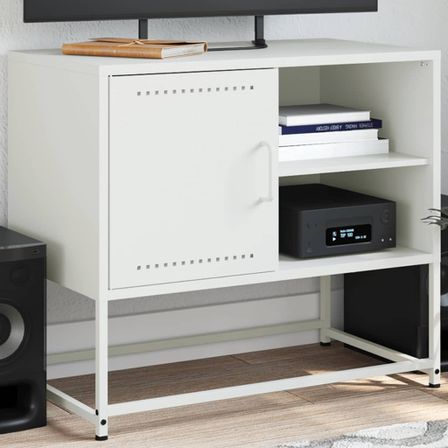Meuble TV vert olive 100,5x39x60,5 cm acier
