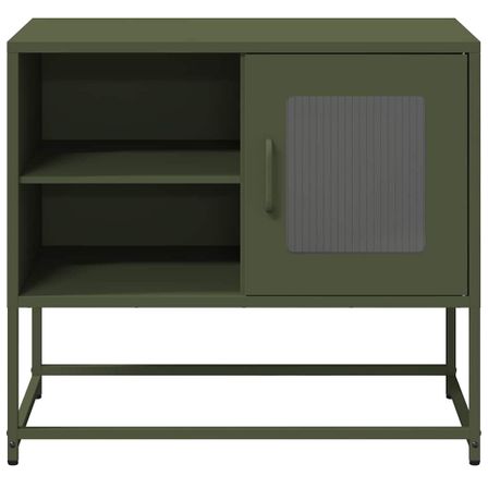 Meuble TV vert olive 68x39x60,5 cm acier