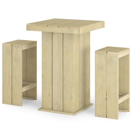 Meubles de bar de jardin 3 pcs Bois de pin imprégné 2