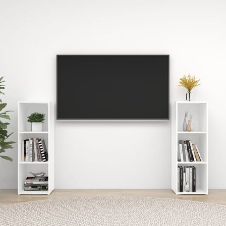 Meubles TV 2 pcs Blanc 107x35x37 cm
