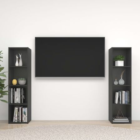 Meubles TV 2 pcs Gris 142,5x35x36,5 cm 2