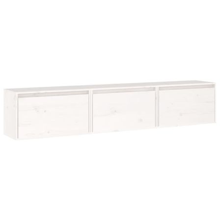 Meubles TV 3 pcs Blanc Bois massif de pin 2