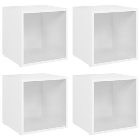 Meubles TV 4 pcs Blanc 37x35x37 cm