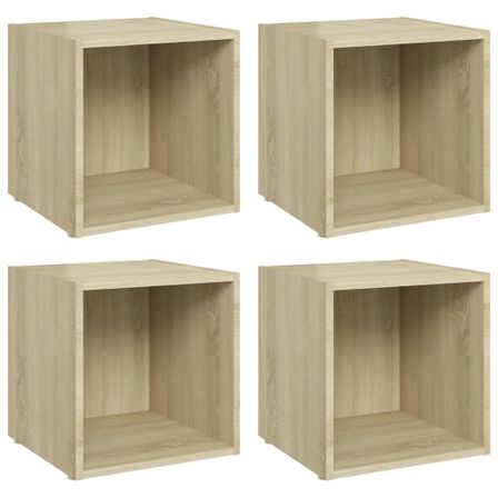 Meubles TV 4 pcs Chêne sonoma 37x35x37 cm