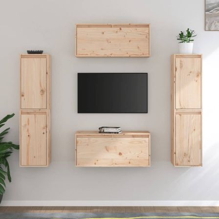 Meubles TV 6 pcs Bois massif de pin 2