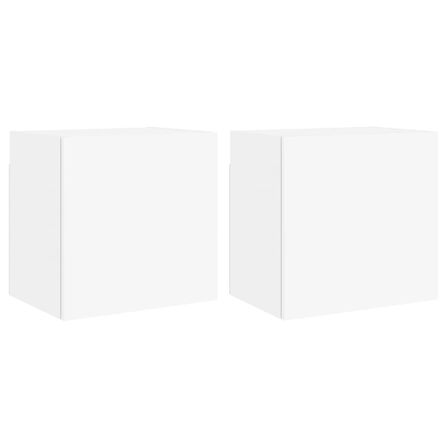 Meubles TV muraux 2 pcs blanc 40,5x30x40 cm bois d'ingénierie
