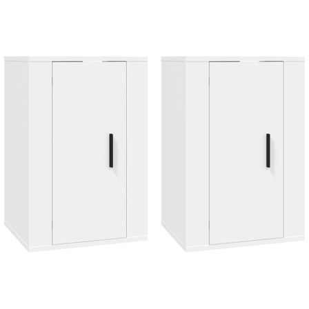 Meubles TV muraux 2 pcs Blanc 40x34,5x60 cm