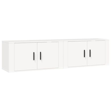 Meubles TV muraux 2 pcs blanc 80x34,5x40 cm