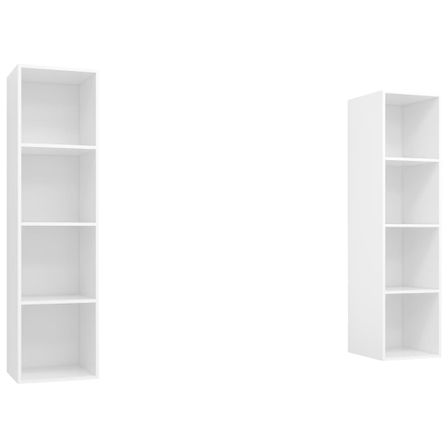 Meubles TV muraux 2 pcs Blanc 4