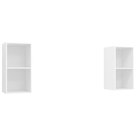 Meubles TV muraux 2 pcs Blanc 2