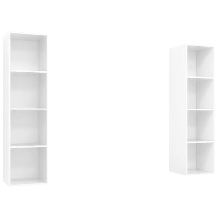 Meubles TV muraux 2 pcs Blanc brillant 4