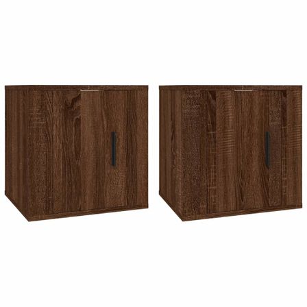 Meubles TV muraux 2 pcs Chêne marron 40x34,5x40 cm