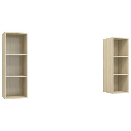 Meubles TV muraux 2 pcs Chêne sonoma 4