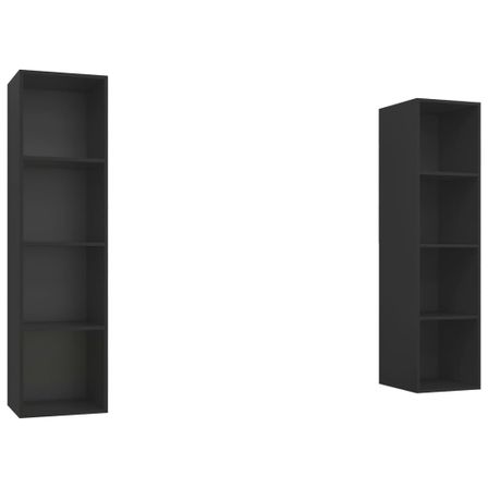 Meubles TV muraux 2 pcs Noir 4