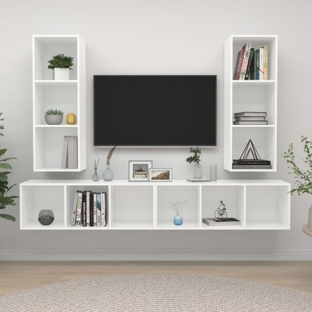 Meubles TV muraux 4 pcs Blanc 3