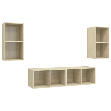 Meubles TV muraux 4 pcs Chêne sonoma 3