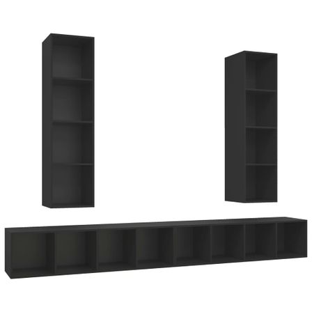 Meubles TV muraux 4 pcs Noir