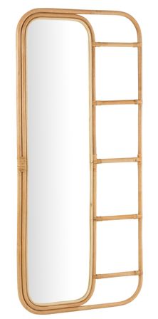 Miroir avec échelle en rotin naturel KAELA