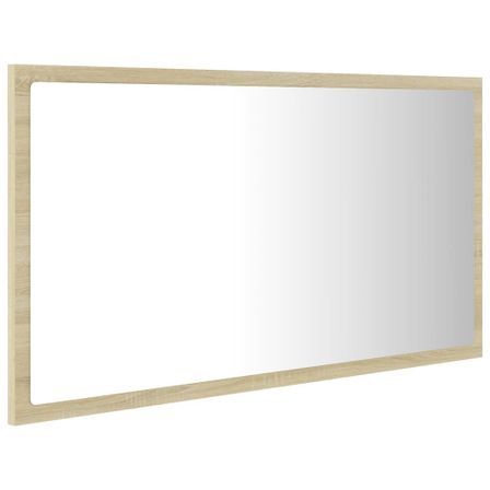 Miroir LED de salle de bain Chêne sonoma 80x8,5x37 cm