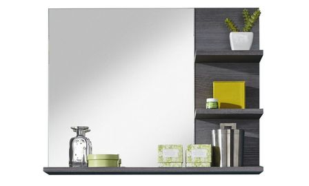 Miroir mural avec étagères mélaminé gris Anide