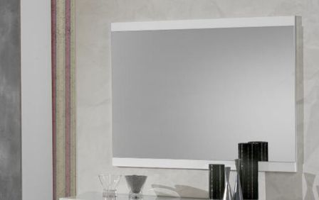 Miroir mural bois brillant blanc Sting 90