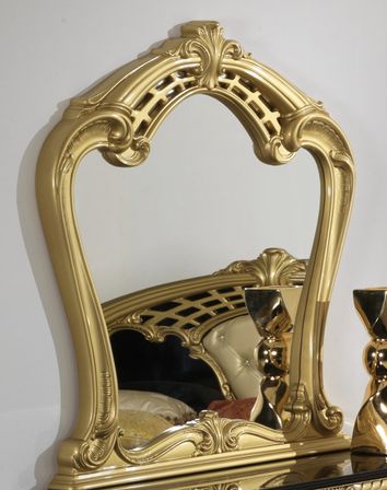 Miroir mural bois brillant doré Crissie