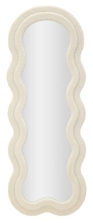 Miroir mural crème en tissu bouclé Ory